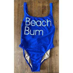 J Crew “Beach Bum” Blue One Piece Swimsuit